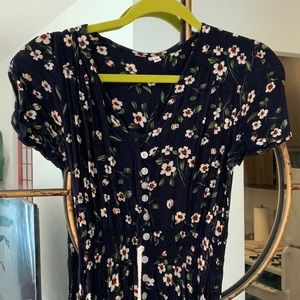 Navy blue floral maxi dress size small/medium